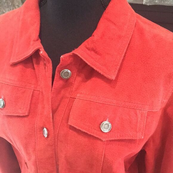 Northern Reflections Women's Leather Jacket, Red, Medium - Picture 2 of 8